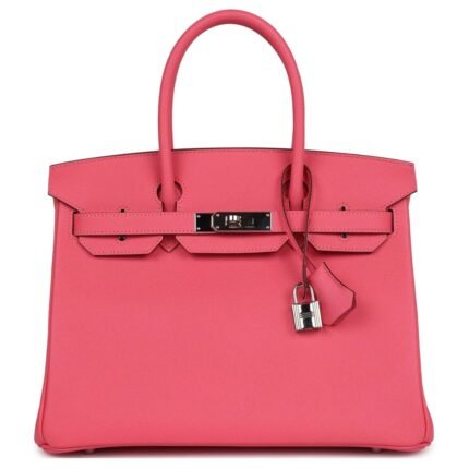 PRE-OWNED HERMÈS BIRKIN 30 ROSE AZALEE EPSOM PALLADIUM HARDWARE