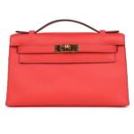 HERMÈS KELLY POCHETTE ROSE JAIPUR EPSOM GOLD HARDWARE