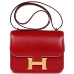 HERMÈS KELLY SELLIER 28 ROUGE PIMENT BOX PALLADIUM HARDWARE