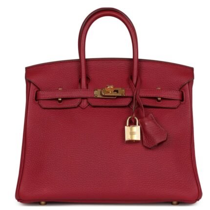 PRE-OWNED HERMÈS BIRKIN 25 RUBIS TOGO GOLD HARDWARE