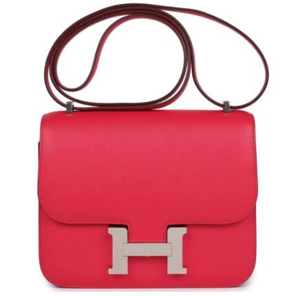 HERMÈS CONSTANCE 18 ROSE EXTREME EPSOM PALLADIUM HARDWARE