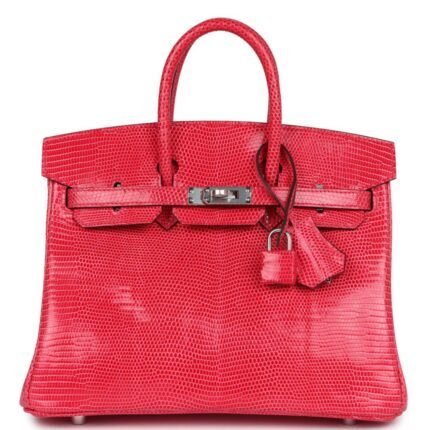 HERMÈS BIRKIN 25 ROSE EXTREME VARANUS NILOTICUS LIZARD PALLADIUM HARDWARE