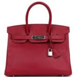 PRE-OWNED HERMÈS BIRKIN 30 RUBIS EPSOM PALLADIUM HARDWAREPRE-OWNED HERMÈS BIRKIN 30 RUBIS EPSOM PALLADIUM HARDWARE