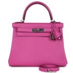 HERMÈS KELLY RETOURNE 28 MAGNOLIA EVERCOLOR PALLADIUM HARDWARE