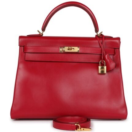 HERMÈS KELLY RETOURNE 32 ROUGE VIF TADELAKT GOLD HARDWARE