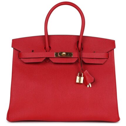 PRE-OWNED HERMÈS BIRKIN 35 ROUGE CASAQUE EPSOM GOLD HARDWARE
