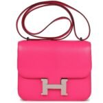 HERMÈS CONSTANCE 18 ROSE POP CHEVRE CHAMKILA PALLADIUM HARDWARE