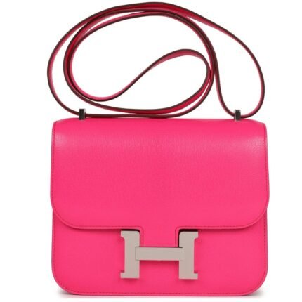 HERMÈS CONSTANCE 18 ROSE POP CHEVRE CHAMKILA PALLADIUM HARDWARE