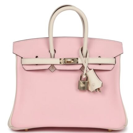 HERMÈS SPECIAL ORDER (HSS) BIRKIN 25 ROSE SAKURA AND NATA SWIFT PERMABRASS HARDWARE