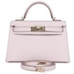 HERMÈS SPECIAL ORDER (HSS) KELLY SELLIER 20 MAUVE PALE VERSO CHEVRE MYSORE PERMABRASS HARDWARE