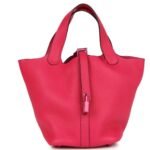 HERMÈS MONOCHROME PICOTIN LOCK 18 ROSE MEXICO CLEMENCE PINK HARDWARE