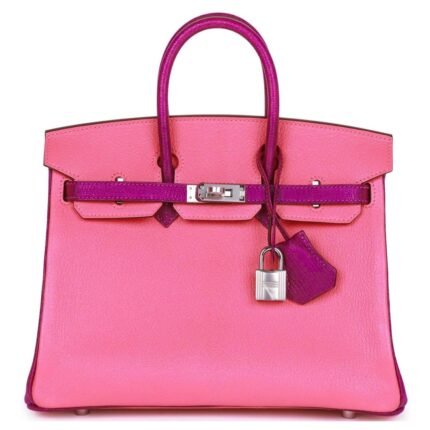 HERMÈS SPECIAL ORDER (HSS) BIRKIN 25 ROSE LIPSTICK AND ANEMONE CHÈVRE PALLADIUM HARDWARE
