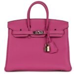 PRE-OWNED HERMÈS BIRKIN 25 MAGNOLIA TOGO PALLADIUM HARDWARE