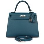 HERMÈS KELLY SELLIER 25 VERT BOSPHORE VERSO MADAME PALLADIUM HARDWARE