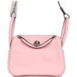 HERMÈS MINI LINDY ROSE SAKURA SWIFT PALLADIUM HARDWARE