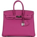 PRE-OWNED HERMÈS BIRKIN 25 MAGNOLIA TOGO PALLADIUM HARDWARE