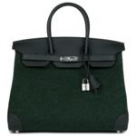 HERMÈS BIRKIN 35 VERT ANGLAIS FEUTRE WOOL AND VERT FONCE FEUTRE SWIFT PALLADIUM HARDWARE