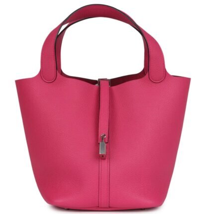 HERMÈS PICOTIN LOCK 22 ROSE SHOCKING MAURICE PALLADIUM HARDWARE