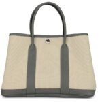 HERMÈS GARDEN PARTY 30 GRIS MEYER NEGONDA AND BETON MILITARY CANVAS PALLADIUM HARDWARE