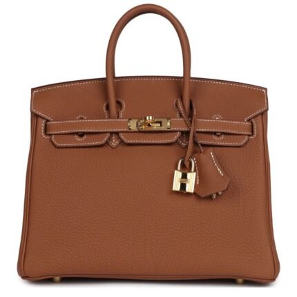 PRE-OWNED HERMÈS BIRKIN 25 GOLD TOGO GOLD HARDWARE