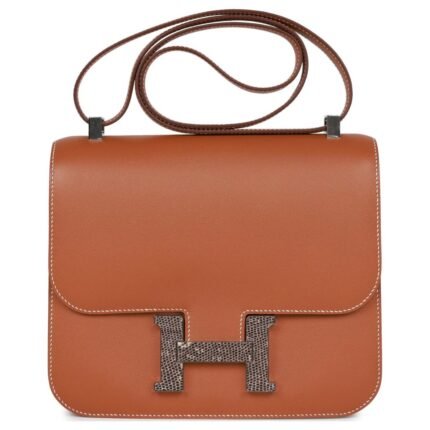 HERMÈS CONSTANCE 24 GOLD MADAME AND LIZARD PALLADIUM HARDWARE