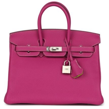 HERMÈS SPECIAL ORDER (HSS) BIRKIN 25 ROSE POUPRE VERSO TOGO BRUSHED PALLADIUM HARDWARE