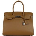 PRE-OWNED HERMÈS BIRKIN SELLIER 30 BRONZE DORE MADAME PALLADIUM HARDWARE