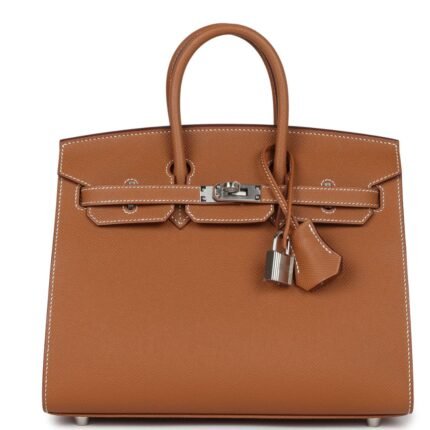 HERMÈS BIRKIN SELLIER 25 GOLD EPSOM PALLADIUM HARDWARE