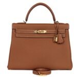 HERMÈS KELLY RETOURNE 32 GOLD TOGO GOLD HARDWARE