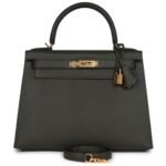 HERMÈS KELLY SELLIER 28 VERT DE GRIS EPSOM GOLD HARDWARE