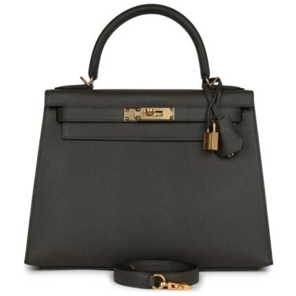 HERMÈS KELLY SELLIER 28 VERT DE GRIS EPSOM GOLD HARDWARE