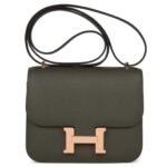 HERMÈS CONSTANCE 18 VERT DE GRIS EPSOM ROSE GOLD HARDWARE