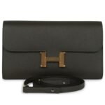 HERMÈS CONSTANCE WALLET TO GO VERT DE GRIS EPSOM GOLD HARDWARE