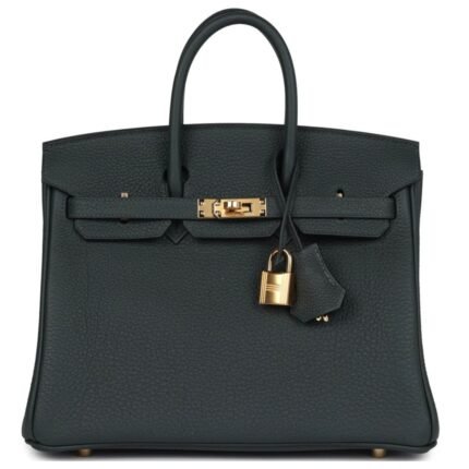 HERMÈS BIRKIN 25 VERT FONCE TOGO PALLADIUM HARDWARE