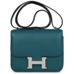HERMÈS CONSTANCE 18 VERT BOSPHORE EVERCOLOR PALLADIUM HARDWARE