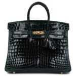 HERMÈS BIRKIN 25 VERT CYPRESS SHINY NILOTICUS CROCODILE GOLD HARDWARE