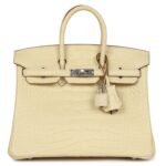 HERMÈS BIRKIN 25 VANILLE MATTE ALLIGATOR PALLADIUM HARDWARE