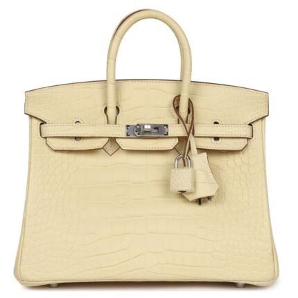 HERMÈS BIRKIN 25 VANILLE MATTE ALLIGATOR PALLADIUM HARDWARE