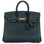 HERMÈS BIRKIN 25 VERT CYPRES OSTRICH GOLD HARDWARE
