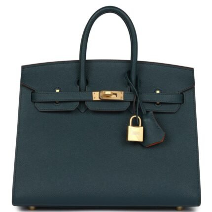 HERMÈS SPECIAL ORDER (HSS) BIRKIN SELLIER 25 VERT CYPRESS VERSO EPSOM BRUSHED GOLD HARDWARE