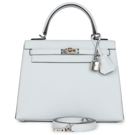 HERMÈS KELLY SELLIER 25 GRIS PLATINE EPSOM ELECTRUM HARDWARE