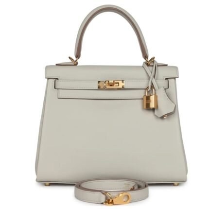 HERMÈS KELLY RETOURNE 25 GRIS PERLE SWIFT GOLD HARDWARE
