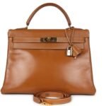 VINTAGE HERMÈS KELLY RETOURNE 32 NATUREL SABLE CHAMONIX GOLD HARDWARE