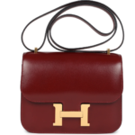 HERMÈS CONSTANCE 18 ROUGE H BOX CALFSKIN GOLD HARDWARE