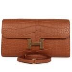 HERMÈS CONSTANCE WALLET TO GO GOLD MATTE ALLIGATOR GOLD HARDWARE