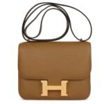 HERMÈS CONSTANCE 18 KRAFT CHEVRE GOLD HARDWARE