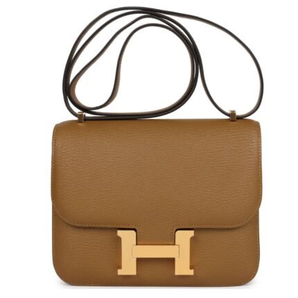 HERMÈS CONSTANCE 18 KRAFT CHEVRE GOLD HARDWARE