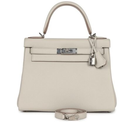 HERMÈS KELLY RETOURNE 28 BETON TOGO PALLADIUM HARDWARE
