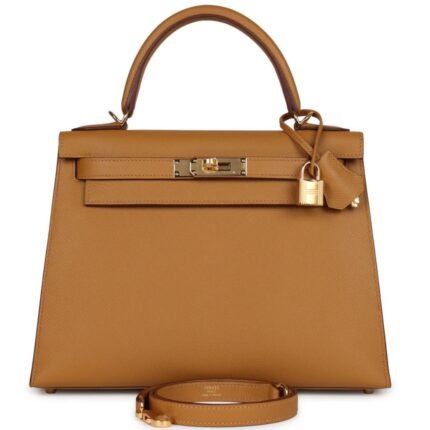 HERMÈS KELLY SELLIER 28 SESAME EPSOM GOLD HARDWARE