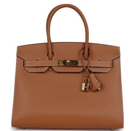 PRE-OWNED HERMÈS BIRKIN SELLIER 30 GOLD EPSOM GOLD HARDWARE
